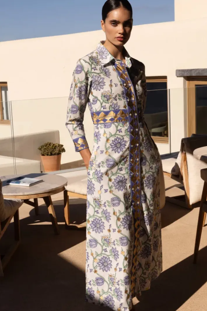 Hot Shirt Dress Maxi- Presidio Blue Maxis|Dresses