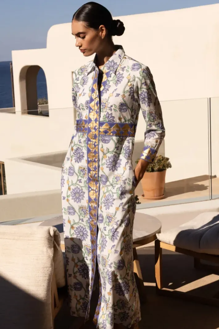 Hot Shirt Dress Maxi- Presidio Blue Maxis|Dresses