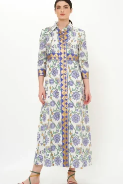 Hot Shirt Dress Maxi- Presidio Blue Maxis|Dresses