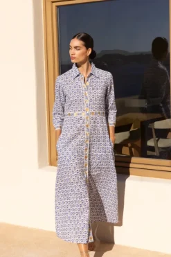 Sale Shirt Dress Maxi- Veranda Blue Maxis|Dresses