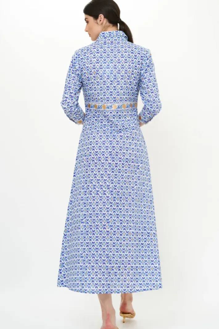 Sale Shirt Dress Maxi- Veranda Blue Maxis|Dresses