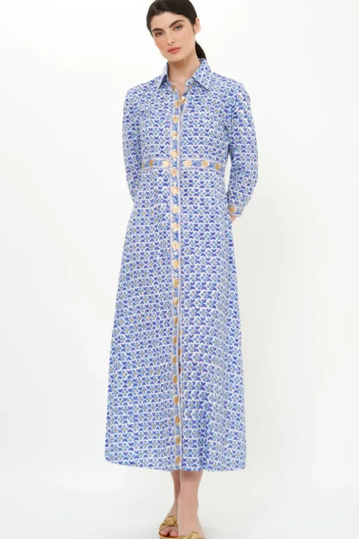 Sale Shirt Dress Maxi- Veranda Blue Maxis|Dresses