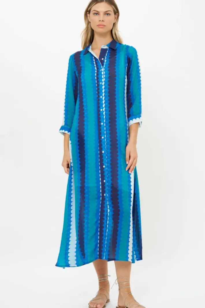 Hot Shirt Dress Midi- Meko Blue Dresses