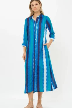 Hot Shirt Dress Midi- Meko Blue Dresses