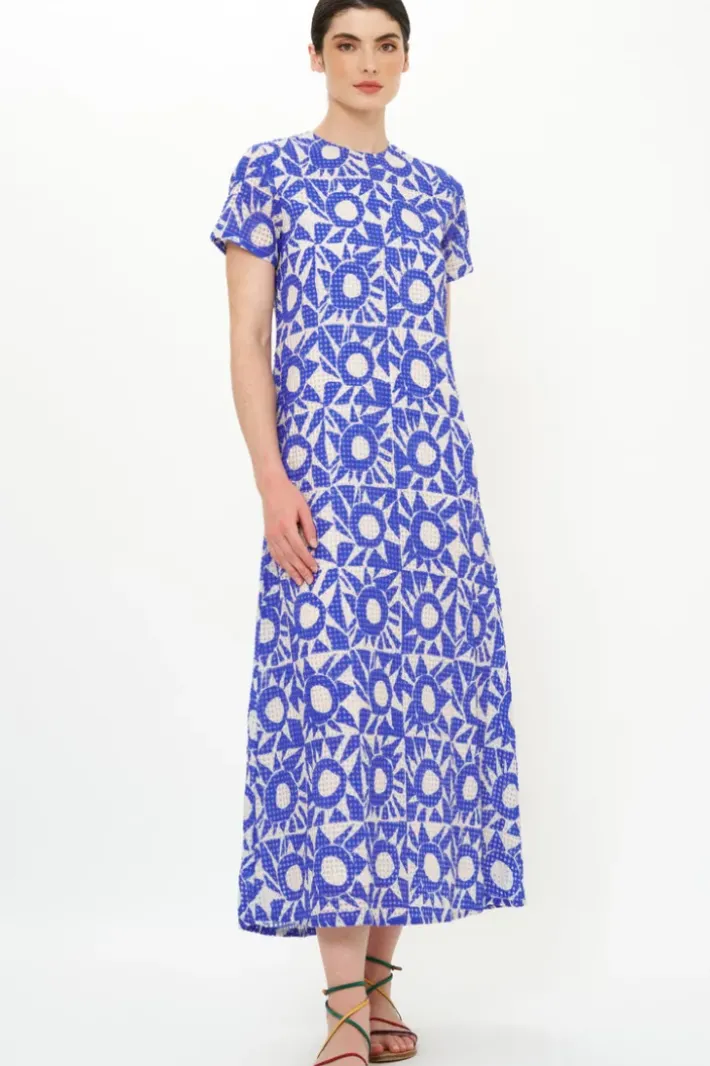 Short Sleeve Shift Maxi- Eclipse Blue Maxis|Dresses