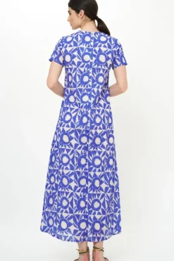 Short Sleeve Shift Maxi- Eclipse Blue Maxis|Dresses