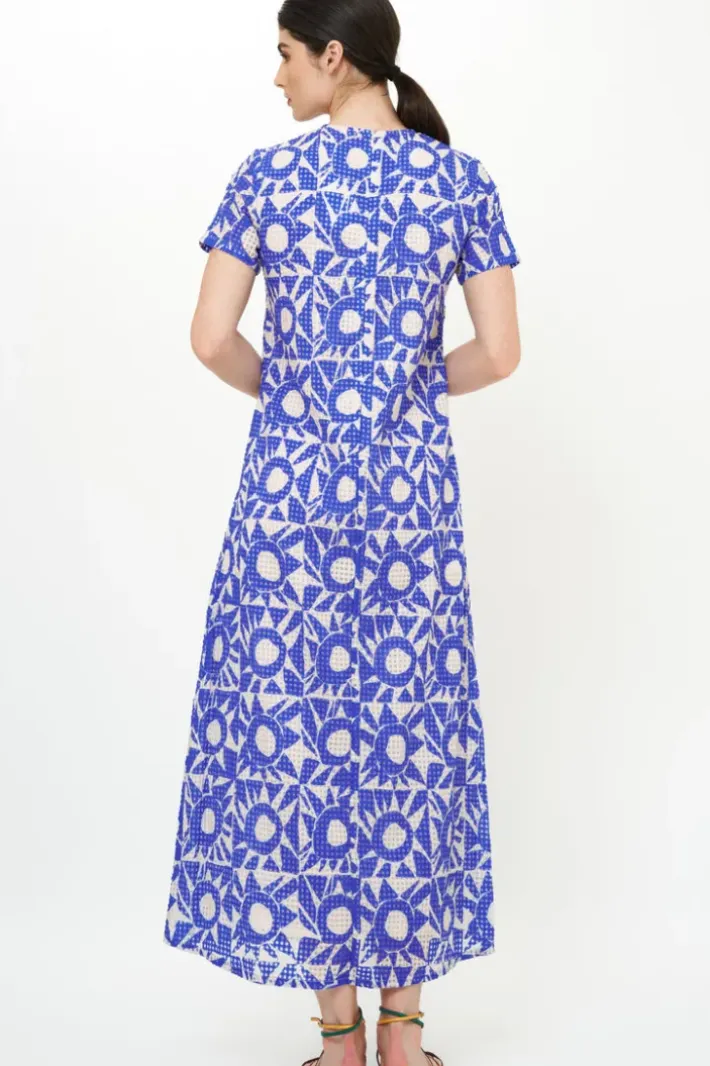 Short Sleeve Shift Maxi- Eclipse Blue Maxis|Dresses
