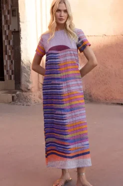Short Sleeve Shift Maxi- Solstice Blue Maxis|Dresses