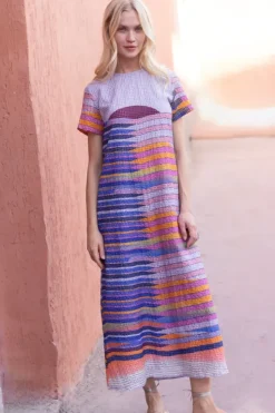 Short Sleeve Shift Maxi- Solstice Blue Maxis|Dresses