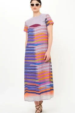Short Sleeve Shift Maxi- Solstice Blue Maxis|Dresses