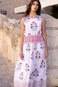 New Sleeveless Piped Maxi- Napa Red Maxis|Dresses