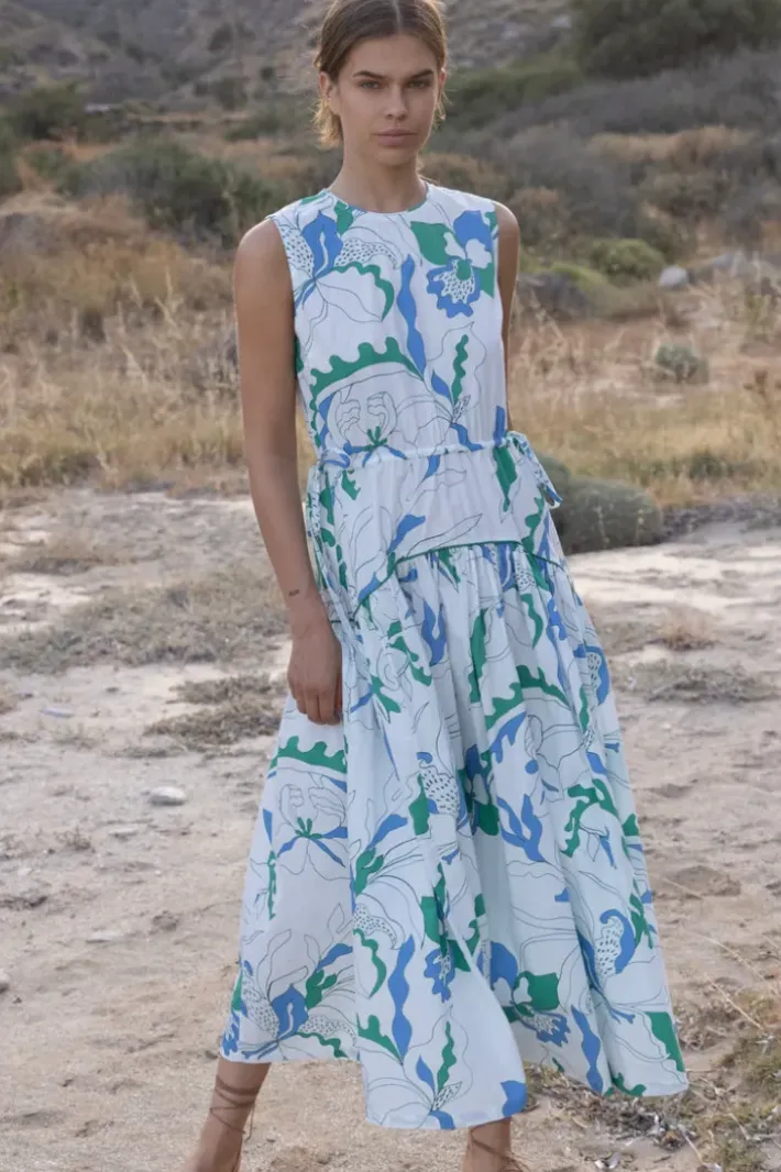 Hot Sleeveless Piped Maxi- Orchid Green Maxis|Dresses