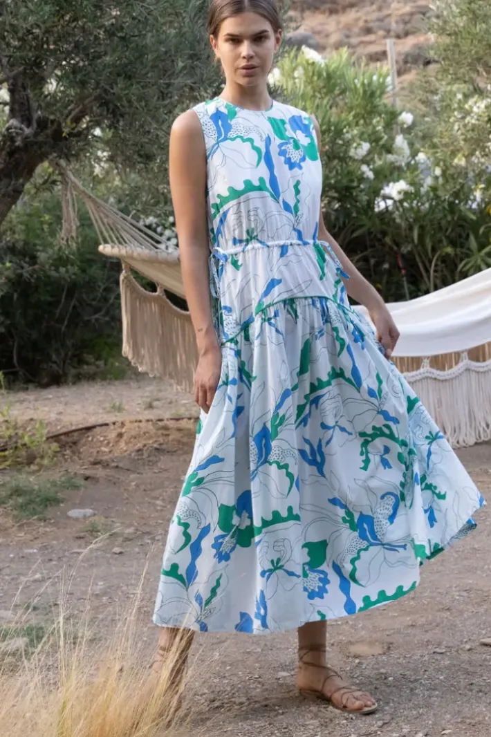 Hot Sleeveless Piped Maxi- Orchid Green Maxis|Dresses