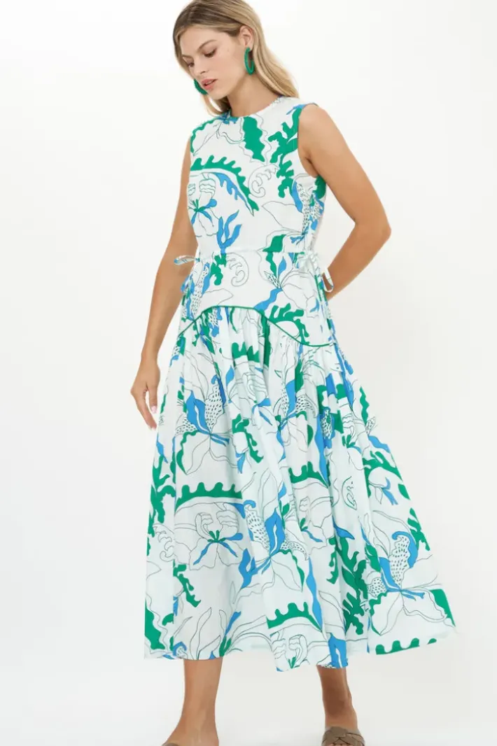 Hot Sleeveless Piped Maxi- Orchid Green Maxis|Dresses