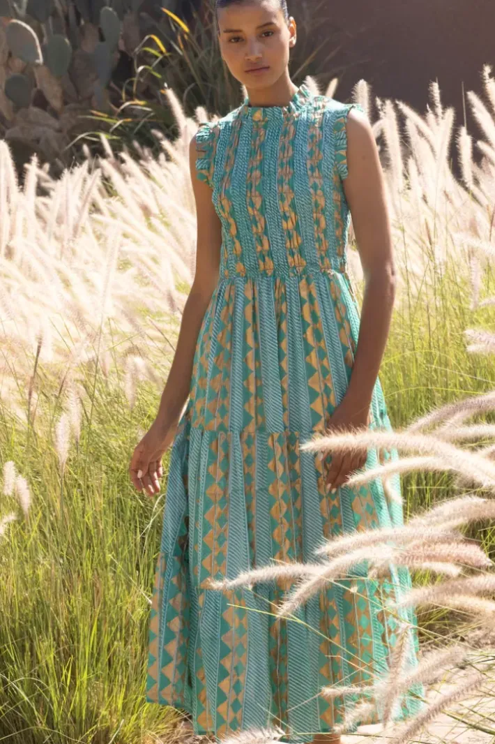 Clearance Sleeveless Smocked Maxi- Ascot Teal Maxis|Dresses