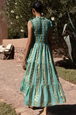 Clearance Sleeveless Smocked Maxi- Ascot Teal Maxis|Dresses