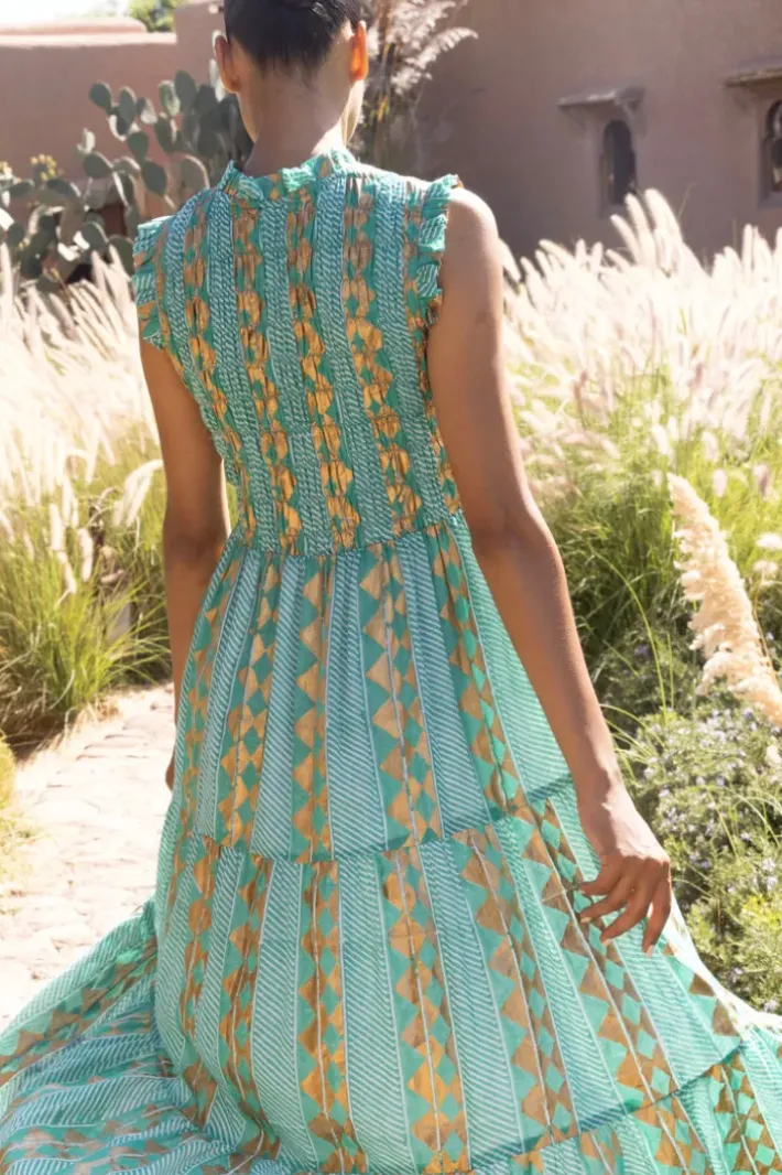 Clearance Sleeveless Smocked Maxi- Ascot Teal Maxis|Dresses