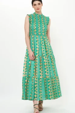 Clearance Sleeveless Smocked Maxi- Ascot Teal Maxis|Dresses