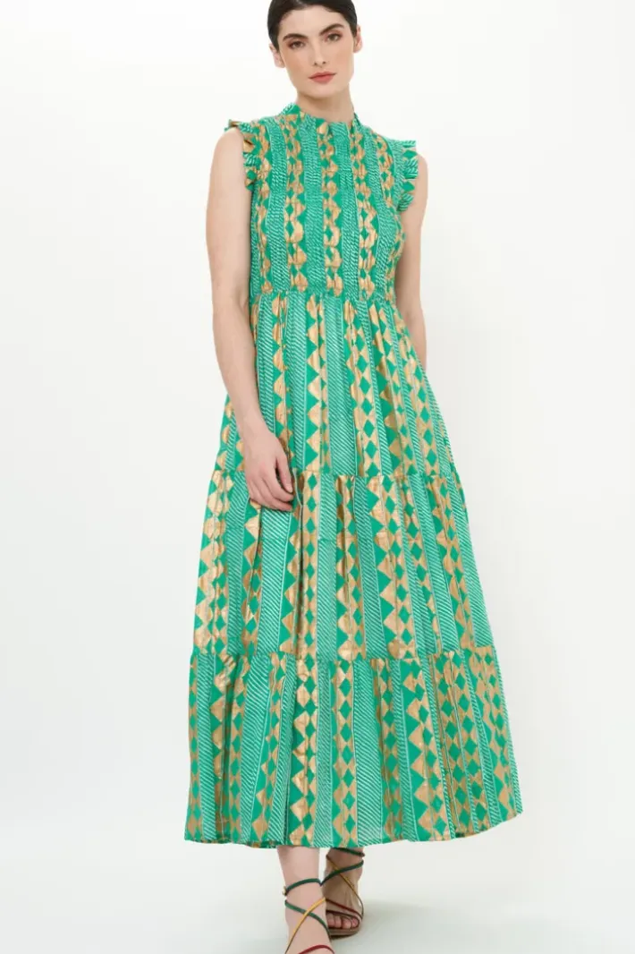 Clearance Sleeveless Smocked Maxi- Ascot Teal Maxis|Dresses