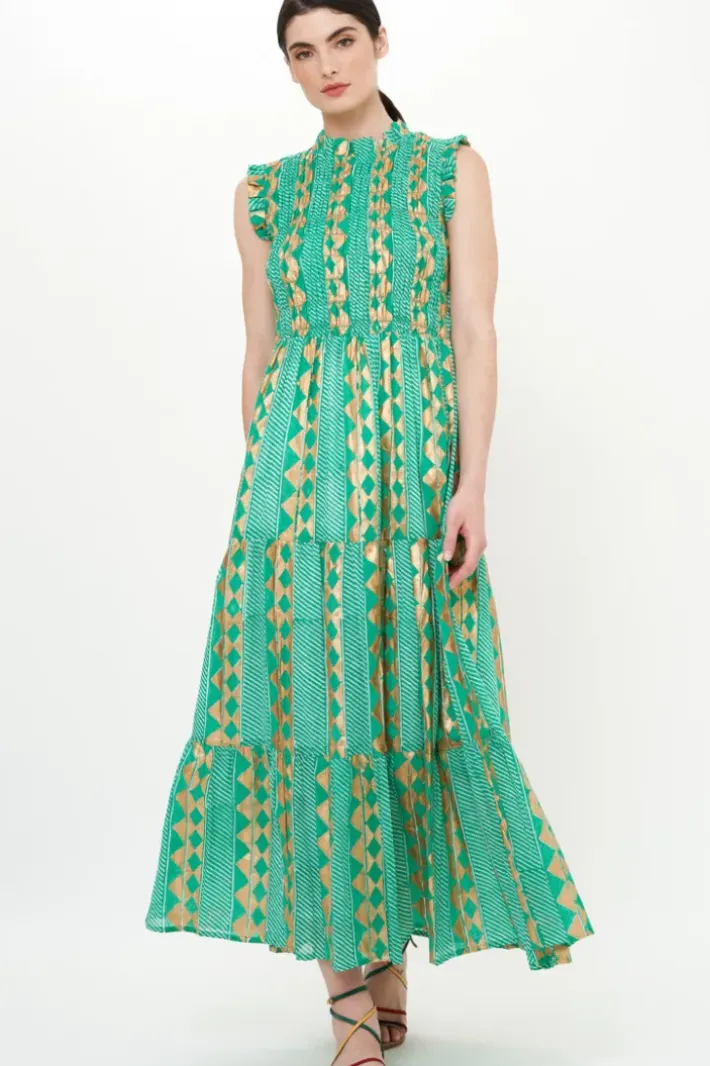 Clearance Sleeveless Smocked Maxi- Ascot Teal Maxis|Dresses