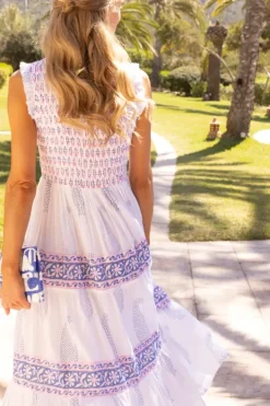 Discount Sleeveless Smocked Maxi- Aptos Blue Maxis|Dresses