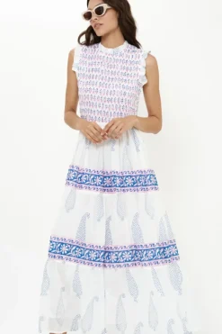 Discount Sleeveless Smocked Maxi- Aptos Blue Maxis|Dresses