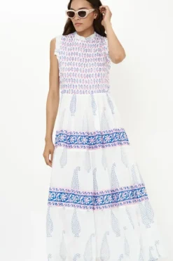 Discount Sleeveless Smocked Maxi- Aptos Blue Maxis|Dresses