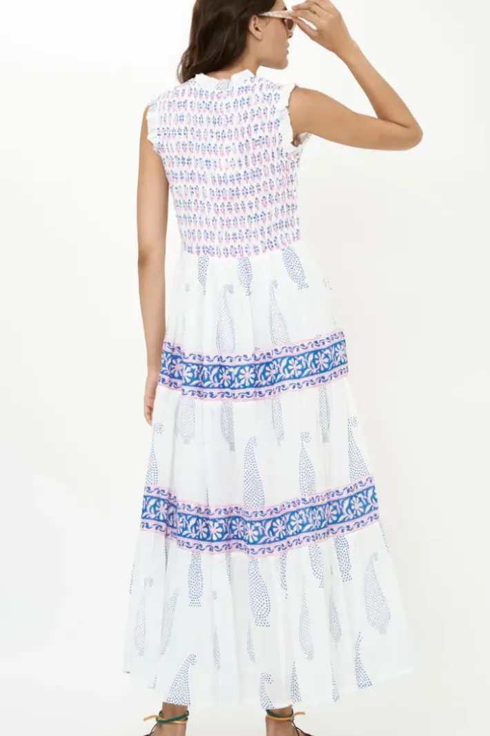Discount Sleeveless Smocked Maxi- Aptos Blue Maxis|Dresses