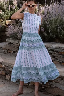 Clearance Sleeveless Smocked Maxi- Boreggo Green Maxis|Dresses