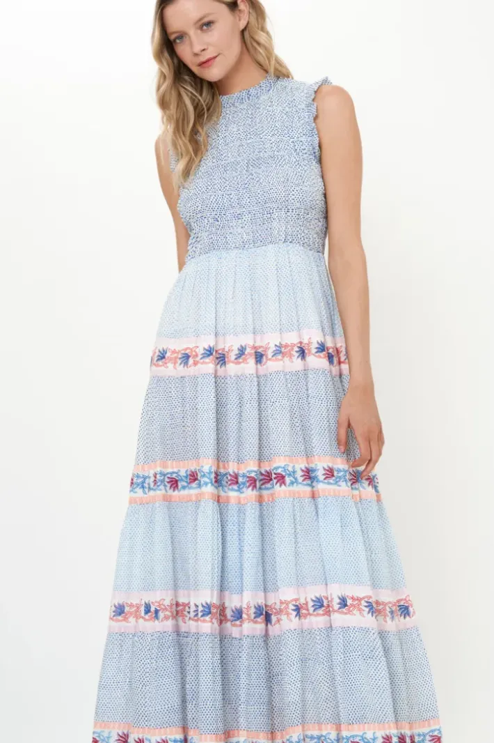 New Sleeveless Smocked Maxi- Jungi Peach Maxis|Dresses