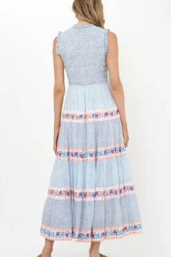 New Sleeveless Smocked Maxi- Jungi Peach Maxis|Dresses