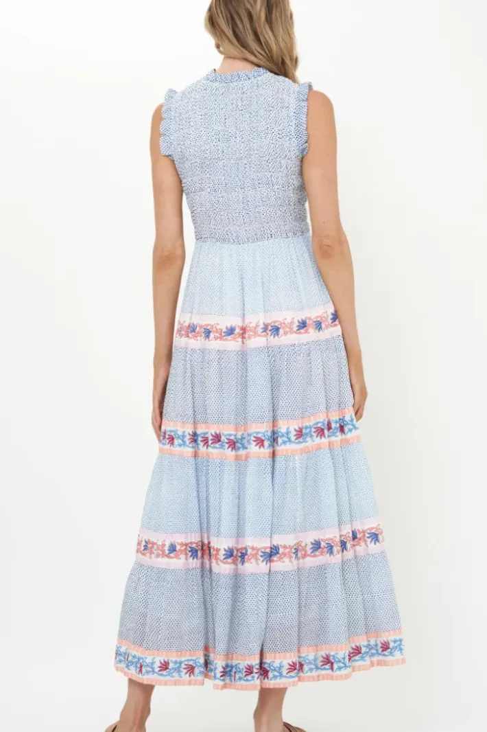 New Sleeveless Smocked Maxi- Jungi Peach Maxis|Dresses