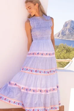 New Sleeveless Smocked Maxi- Jungi Peach Maxis|Dresses