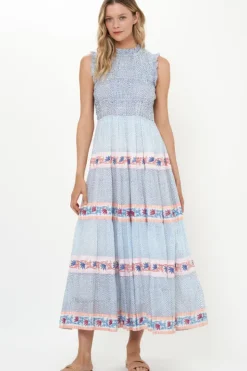 New Sleeveless Smocked Maxi- Jungi Peach Maxis|Dresses
