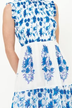 Sale Sleeveless Smocked Maxi- Marion Blue Maxis|Dresses