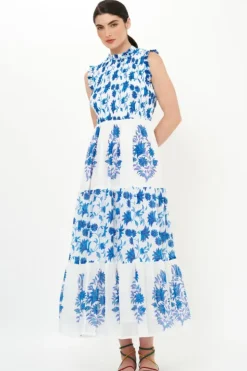 Sale Sleeveless Smocked Maxi- Marion Blue Maxis|Dresses
