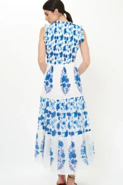 Sale Sleeveless Smocked Maxi- Marion Blue Maxis|Dresses