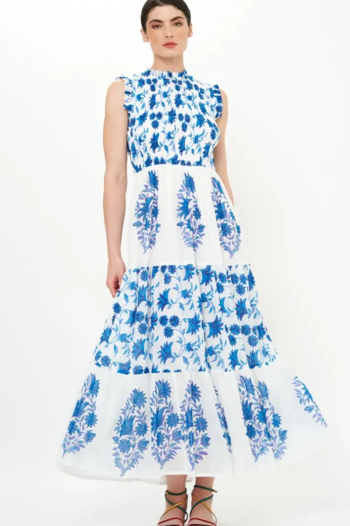 Sale Sleeveless Smocked Maxi- Marion Blue Maxis|Dresses