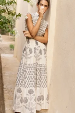 Online Sleeveless Smocked Maxi- Samba Black Maxis|Dresses