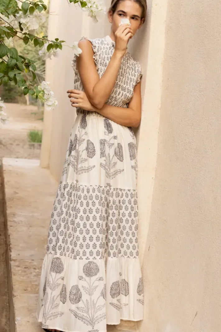 Online Sleeveless Smocked Maxi- Samba Black Maxis|Dresses