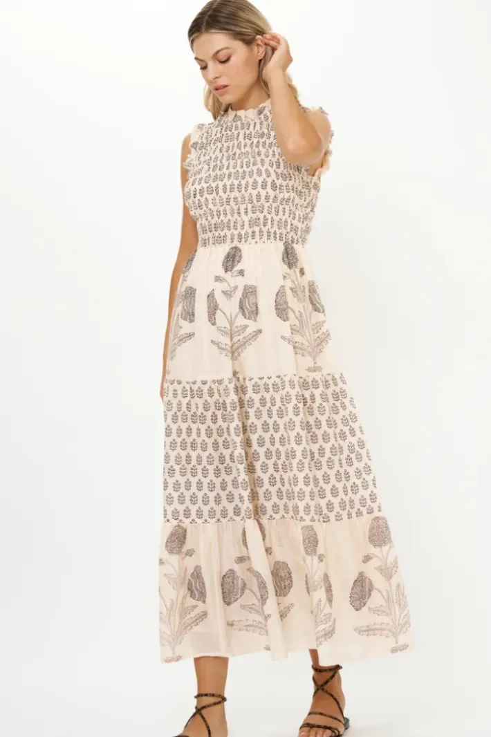 Online Sleeveless Smocked Maxi- Samba Black Maxis|Dresses