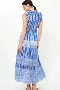 Clearance Sleeveless Smocked Maxi- Ziggy Blue Maxis|Dresses