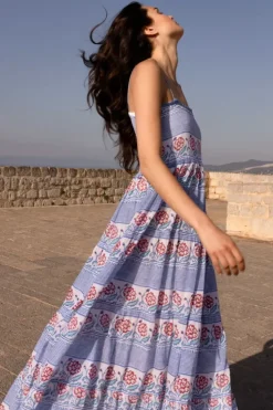 Smocked Back Maxi- Borrego Navy Maxis|Dresses