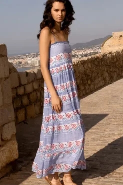 Smocked Back Maxi- Borrego Navy Maxis|Dresses