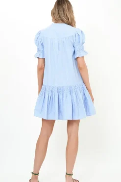 Online Smocked Drop Mini- Chatham Blue Short & Mini Dresses|Dresses
