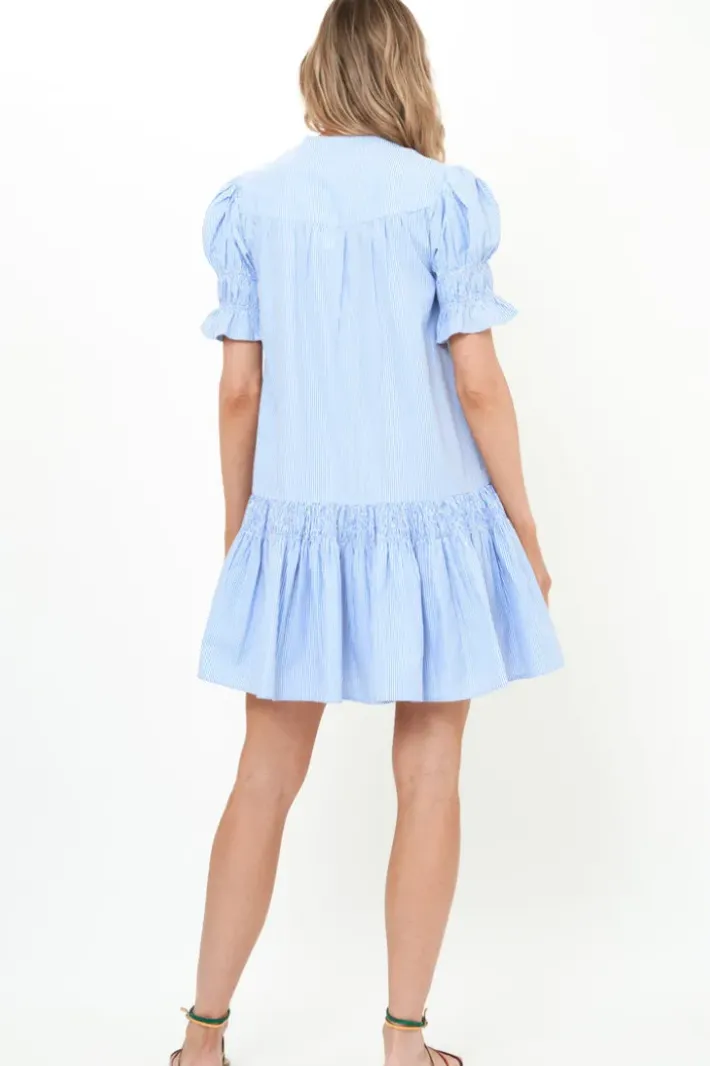 Online Smocked Drop Mini- Chatham Blue Short & Mini Dresses|Dresses