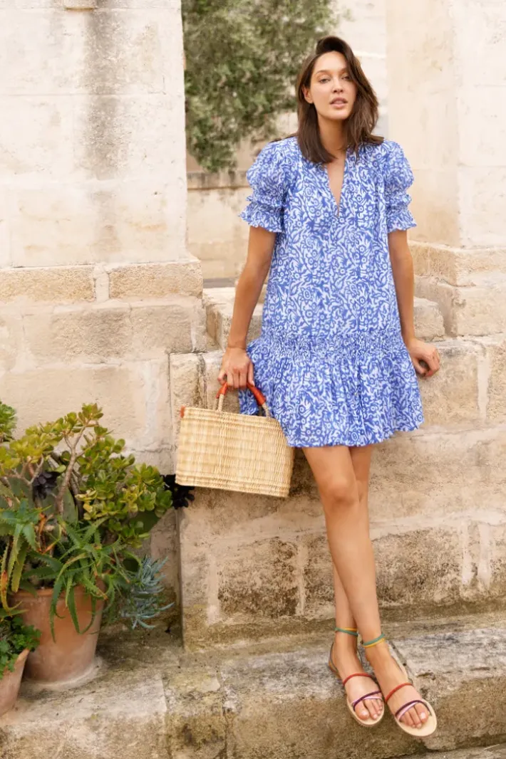 New Smocked Drop Mini- Cypress Blue Short & Mini Dresses|Dresses