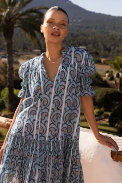 New Smocked Drop Mini- Goa Blue Short & Mini Dresses|Dresses
