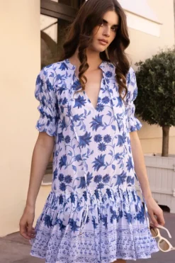 Online Smocked Drop Mini- Marion Blue Short & Mini Dresses|Dresses