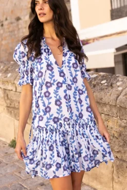 Online Smocked Drop Mini- Toscana Blue Dresses|Short & Mini Dresses